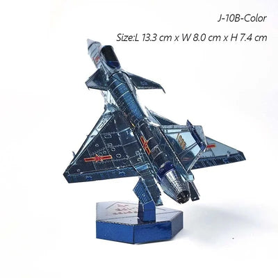 3D Metal Puzzle Air Force J-20 J-10B Fighter KA-50 RAH-66 VF-1S DIY Handmade Assembly Model Jigsaw Puzzle Toys For Adult Kids