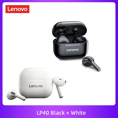 Lenovo Original LP40 TWS 5Pcs 10pcs Earphone Bluetooth Wireless 5.0 Dual Stereo Noise Reduction Bass Touch Control Wholesale