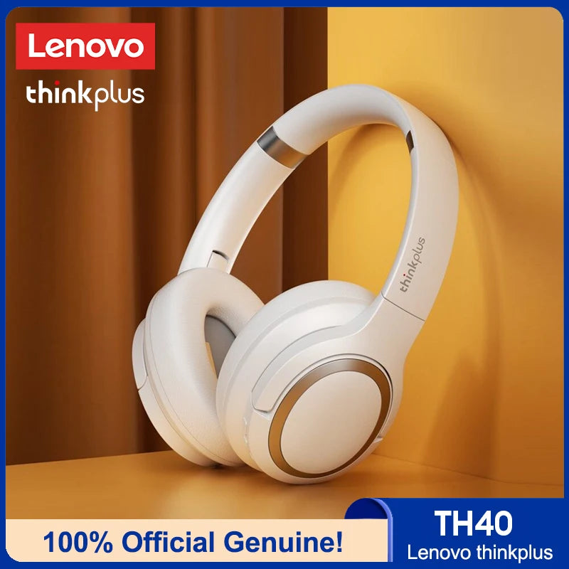 100% Original Lenovo TH40 Wireless Bluetooth Headset Deep Bass Over-Ear Earphones Smart Noise Reduction Gaming Earbuds With Mic