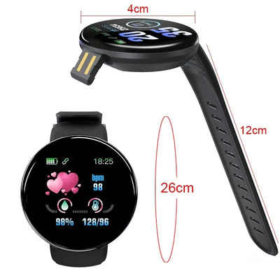 D18 Smart Watch Men Blood Pressure Waterproof Smartwatch Women Heart Rate Monitor Fitness Tracker Watchs Sport For Android IOS