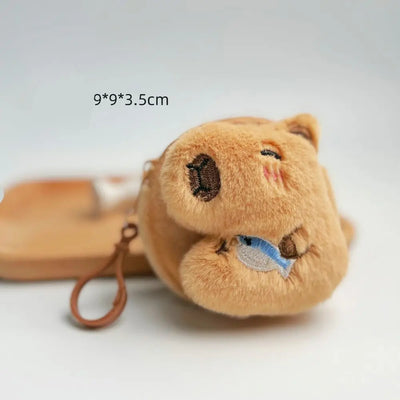 New Creative Capybara Anime Plush Coin Purse Fashion Kawaii Mini Coin Purse Round Cartoon Bags Pendant