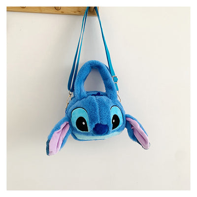 Disney New Lilo & Stitch Plush Toys Kawaii Plush Messenger Bag Girl Handbag Anime Stuffed Toys Children Cartoon Plushie Soft Bag