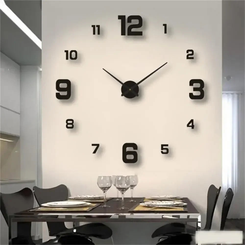 Digital Clock Luminous Modern Watches Home Decoration DIY Living Room Families Wall Decor Stereo Frameless Bedroom Clocks Garden