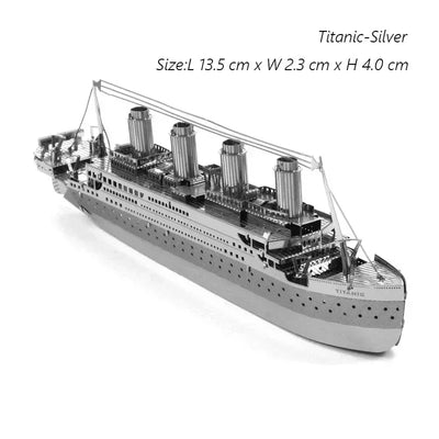 3D Metal Puzzle Multicolor Manual Black Pearl U-Boat XXI Titanic Golden Hind Famous Ship Warship Assemble Model Jigsaw Puzzles