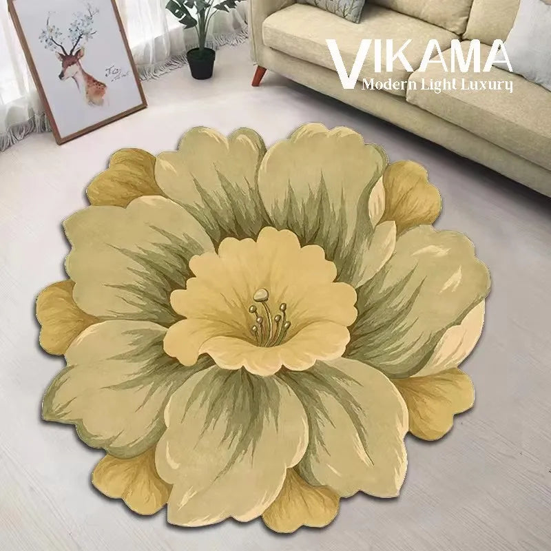 VIKAMA flower-themed carpet Living room Bedroom Children's room non-slip cushioned Bathroom kitchen absorbent floor mat