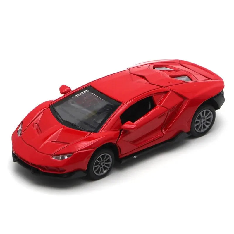 1/36 Scale Diecast Metal Pull Back Action Drives Car Forward Car Model Toy for Gift/Kids (RED)