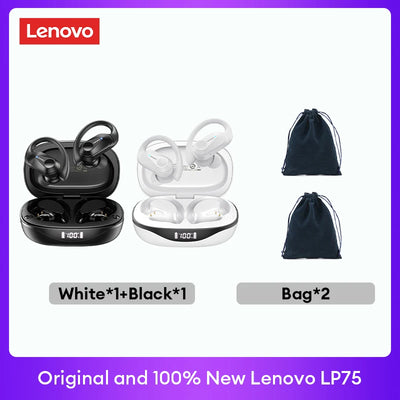 Original Lenovo LP75 2/3/5pcs TWS Bluetooth V5.3 Headphones Wireless LED Digital Display Earphones Low Latency Gaming Headset