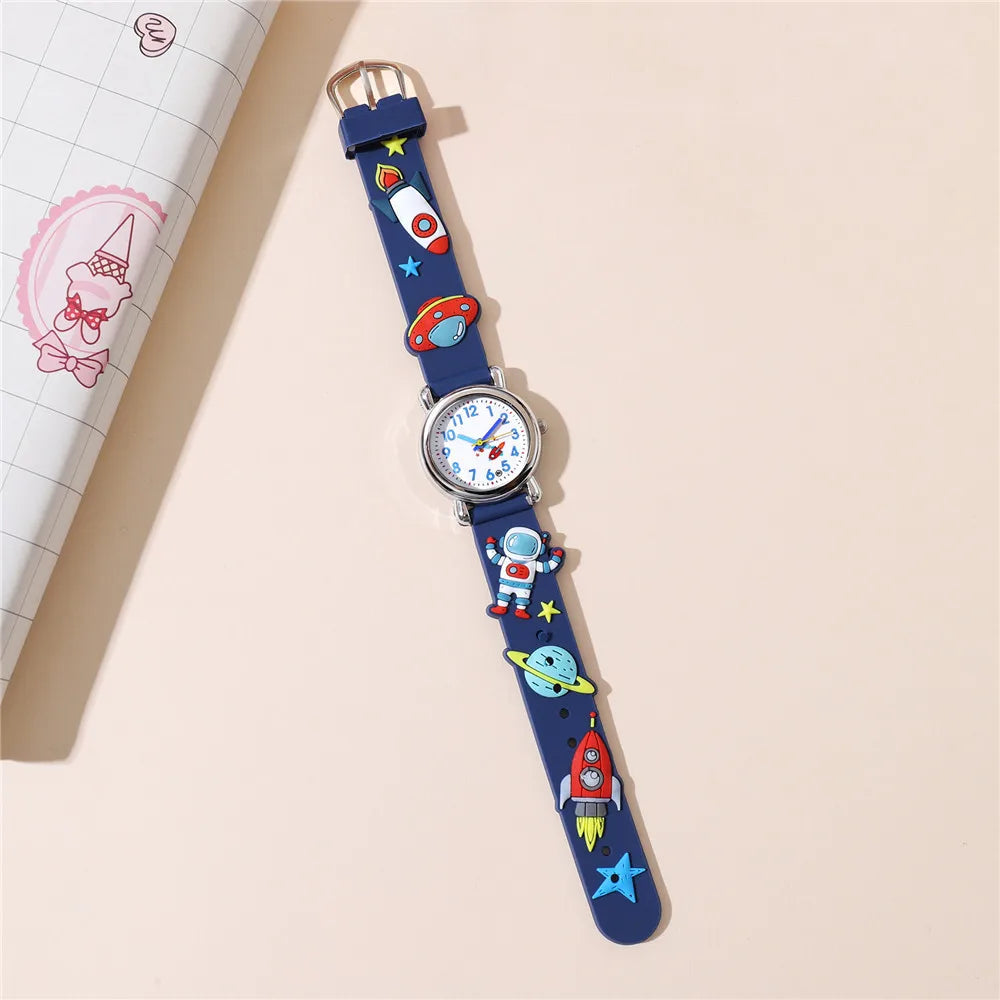 Astronaut Pattern Series Children's Watch Color Plastic Tape Boy Girl Student Gift Watch