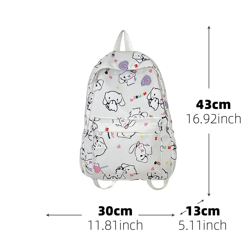 Cinnamoroll Series Backpack Set, Cartoon Anime Schoolbag, Casual Large Capacity Daypack, Student Kids Travel Commute Knapsack