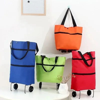 1PC Folding Shopping Bag, Portable Tugboat Bag, Grocery Bag, Large Capacity Supermarket Bag