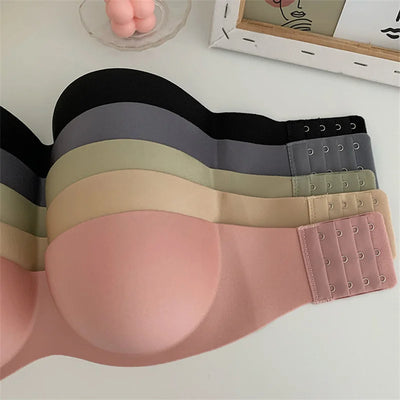 FINETOO Sexy Strapless Bras Women Wireless Bralette Soft Female Underwear Ladies Seamless Bras Invisible Bra With 2pcs Straps