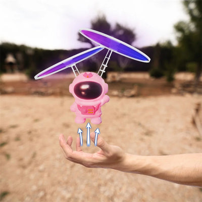 Mini Infrared Induction Flying Toy Astronaut Style Aircraft Helicopter Toy Induction Flying Machine Automatic Flight Kids Toy