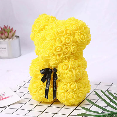 1pc Valentine's Day Gift Creative Rose Bear Gift Box PE Flower Romantic Foam Bear Hug Bear