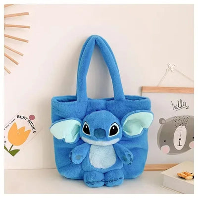 Disney New Lilo & Stitch Plush Toys Kawaii Plush Messenger Bag Girl Handbag Anime Stuffed Toys Children Cartoon Plushie Soft Bag