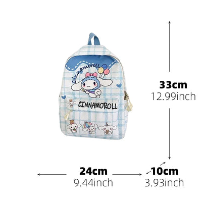 Cinnamoroll Series Backpack Set, Cartoon Anime Schoolbag, Casual Large Capacity Daypack, Student Kids Travel Commute Knapsack