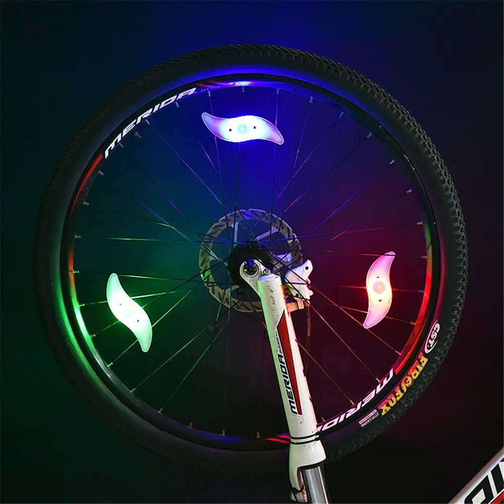 Mountain Biking Road Vehicle Wind Fire Wheel Color Spoke Light Rim Light Tire Wheel Light Night Riding Night Riding Equipment Ac