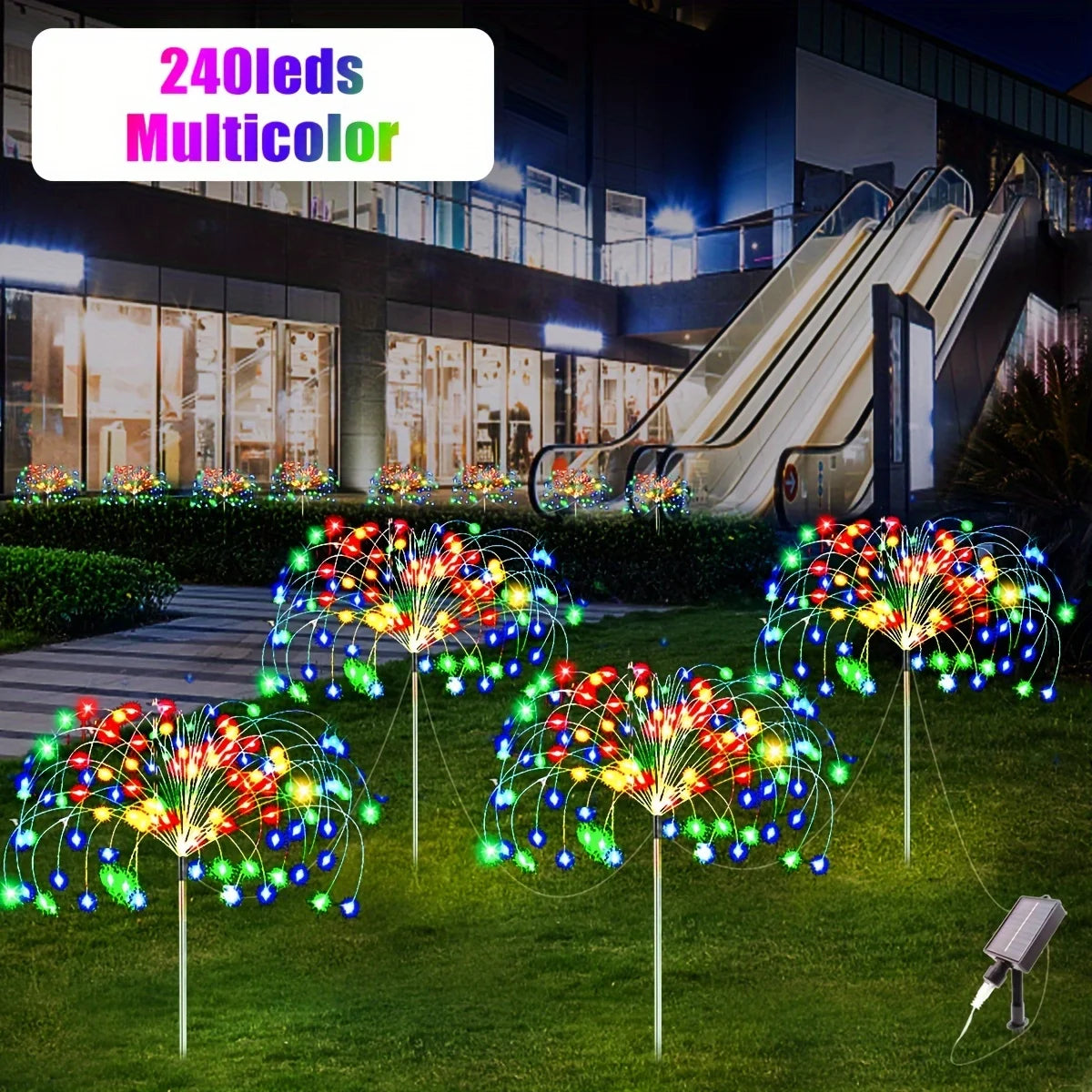 4 Pack 320/240LEDs Solar Firework Lights Outdoor Solar Garden Lights 8 Lighting Modes DIY Starburst Fairy Lights Yard Decoration