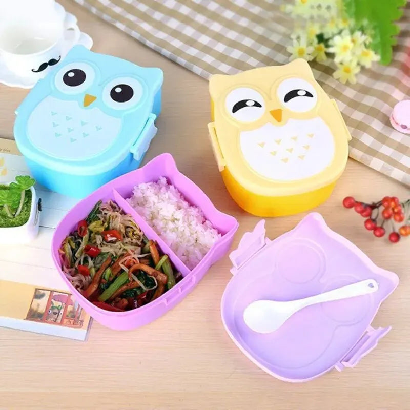 Portable Plastic Children Students Lunch Box Bento Box Food Container Carton Dinnerware Cutlery Food Container