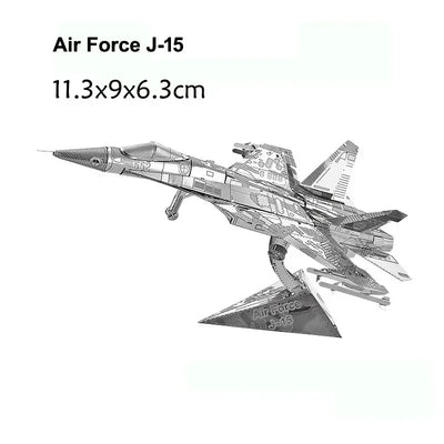 3D Metal Puzzles Military J-20 J-10B SU-34 KA-50 Fighter UFO RAH-66 Helicopter DIY Handmade Assemble Model Jigsaw Puzzles