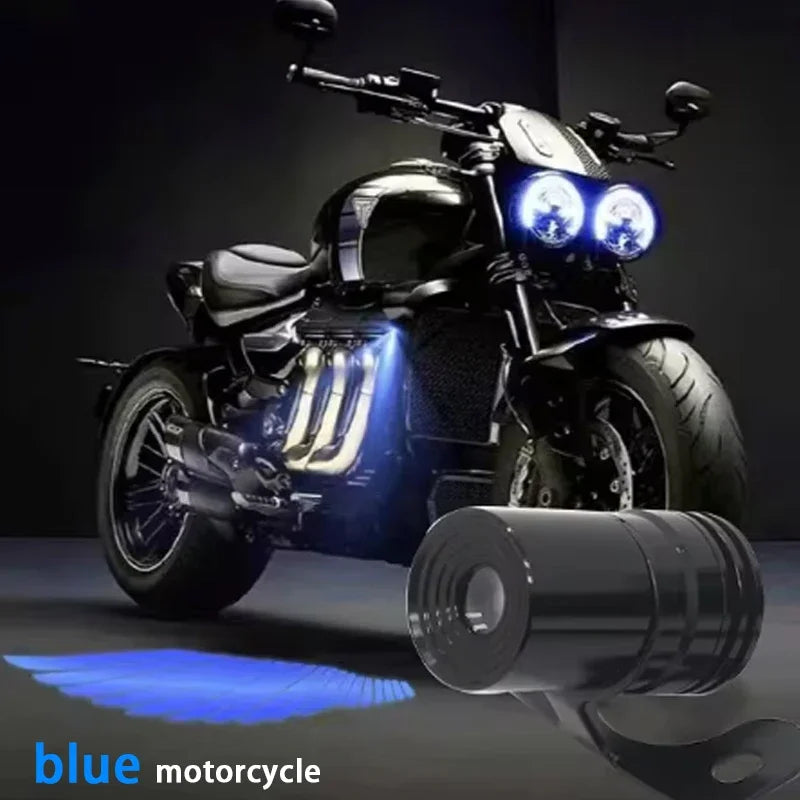 2PCS Angel Wings Motorcycle LED Welcome Light Motorcycle Modified Decorative Light Wing Laser Lights Projection Lights