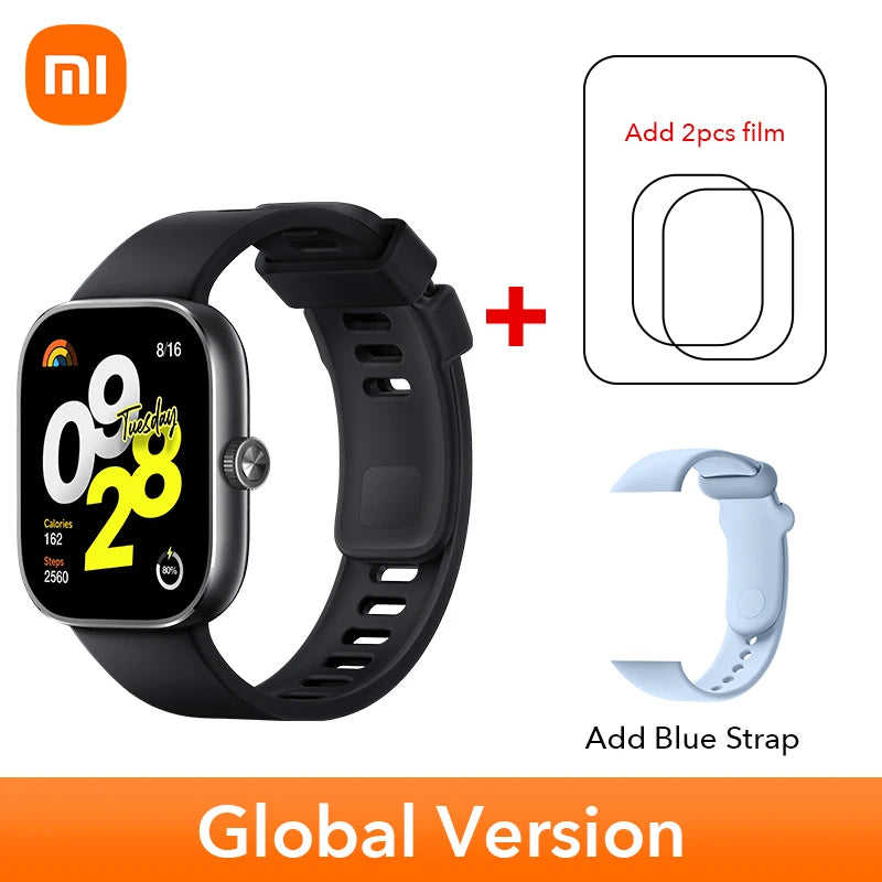 Global Version Xiaomi Redmi Watch 4 Smart Watch 1.97'' AMOLED Blood Oxygen Heart Rate Monitor Support Bluetooth Phone Call GPS