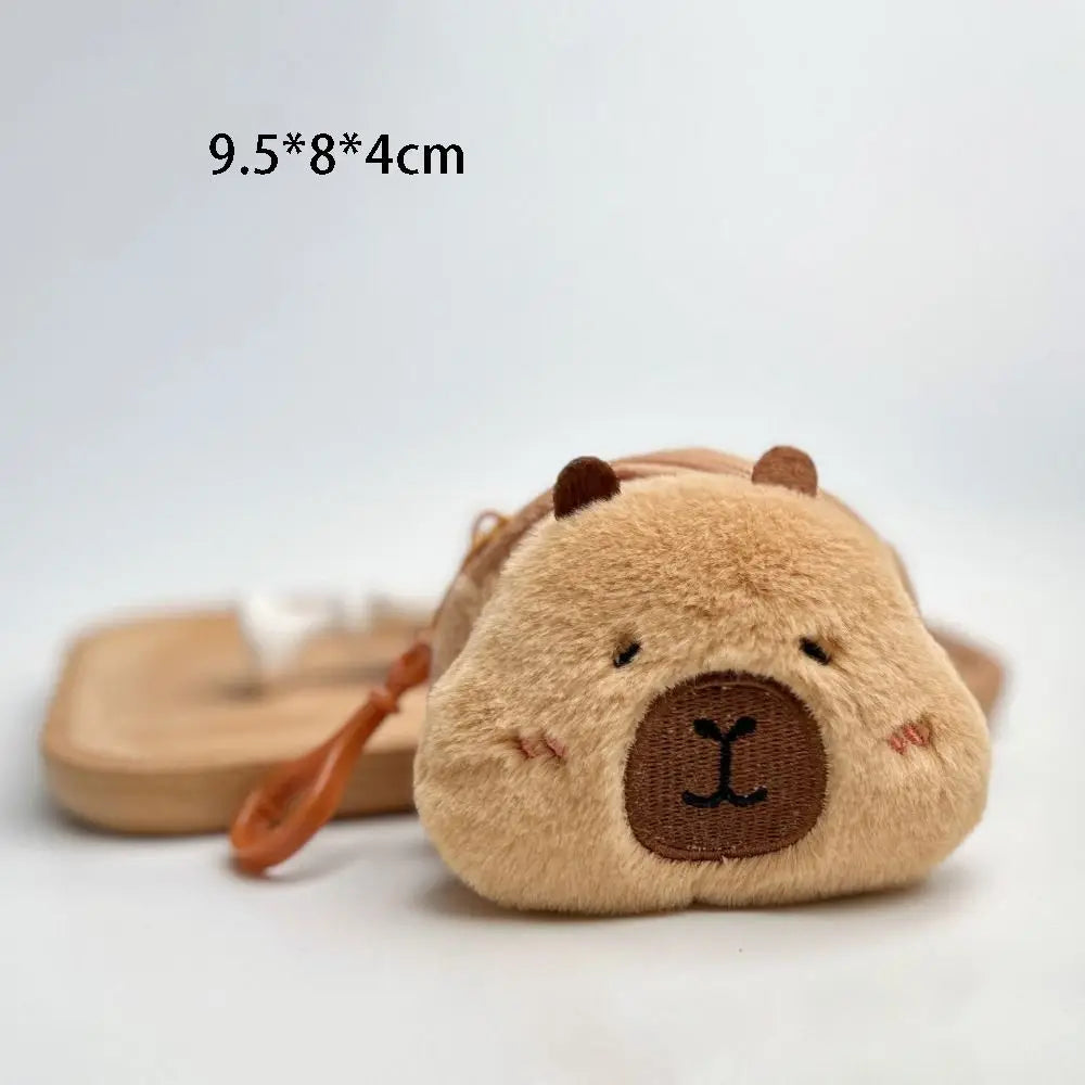 New Creative Capybara Anime Plush Coin Purse Fashion Kawaii Mini Coin Purse Round Cartoon Bags Pendant