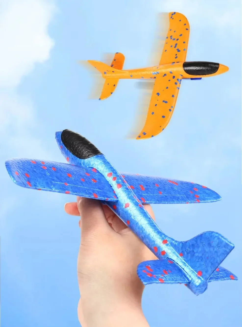 Outdoor Games Kids Glider Flight Flying Throw Foam Plane Shooting Gun, Catapult Plane Launcher Toy for Kids, Shooting Toy