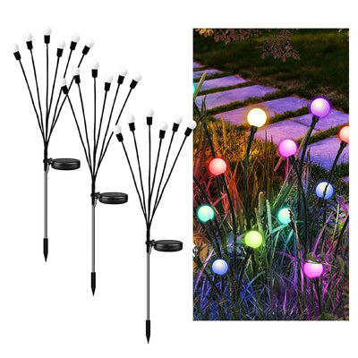 1pc 6/8/10LED Pack Solar Firefly Lights,Upgraded Solar Garden Lights Outdoor Waterproof Solar Swaying Landscape Outdoor Lights