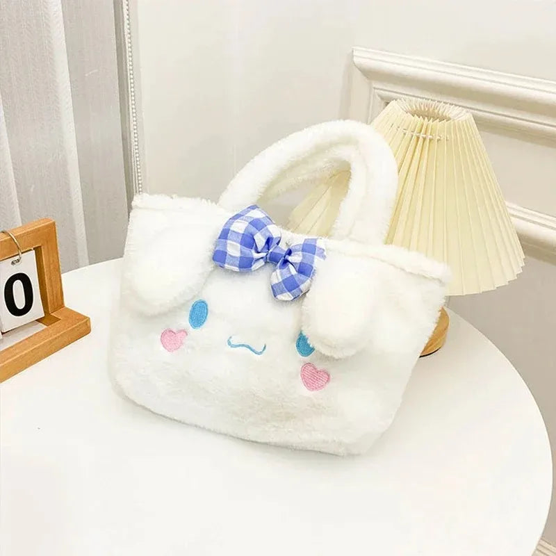 Kawaii Sanrio Bag Kuromi Plush Backpack Lolita Style Plushies Stuffed Animal Doll Toys My Melody Bag Women Tote Girl Christmas