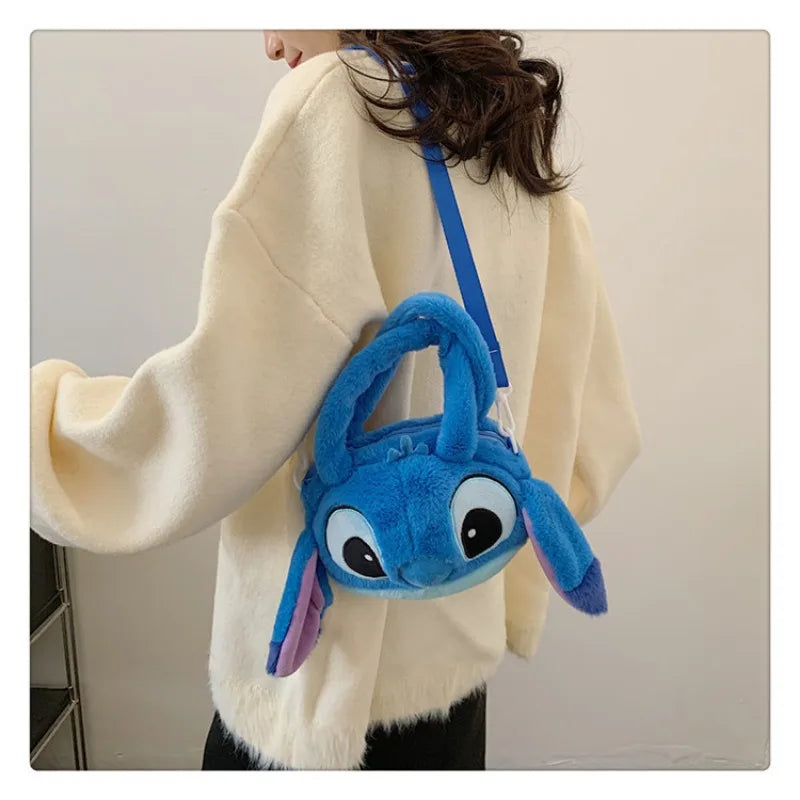 Disney New Lilo & Stitch Plush Toys Kawaii Plush Messenger Bag Girl Handbag Anime Stuffed Toys Children Cartoon Plushie Soft Bag