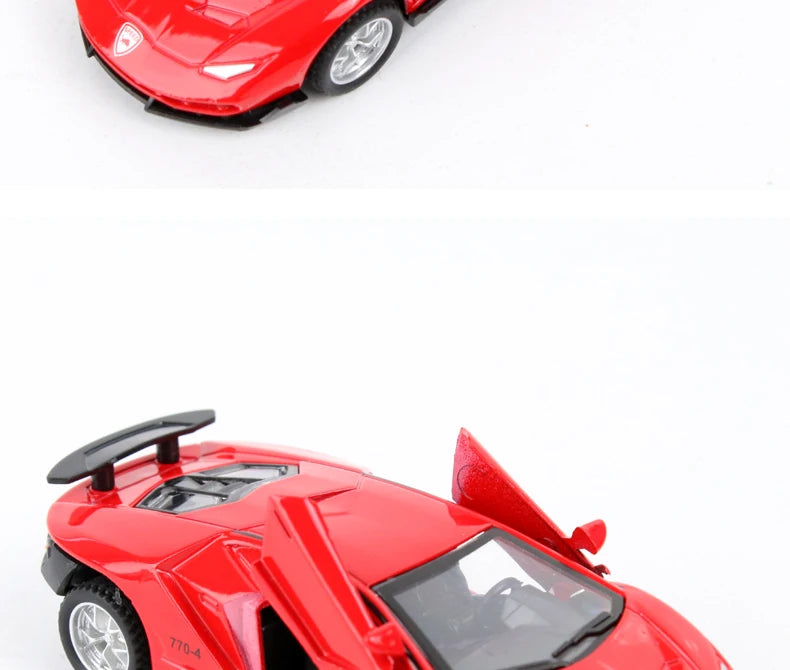 Alloy Sports Car Toy Super Sports Car Sliding Door Retractable Car Structure Model Children Toy Boy Gift