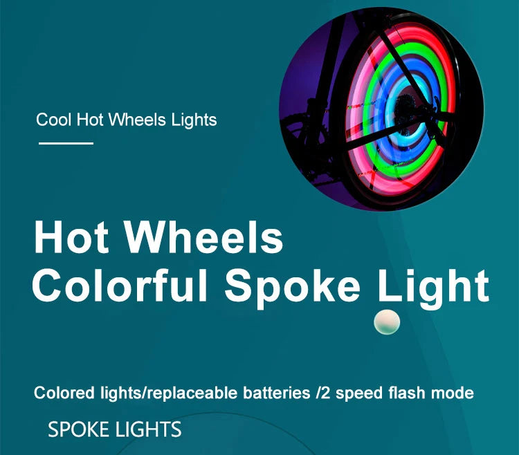 Colorful Bike Wheel Spoke Light MTB Balance Bicycle Light LED Tyre Tire Flash Lights Warning Cycling Lamp