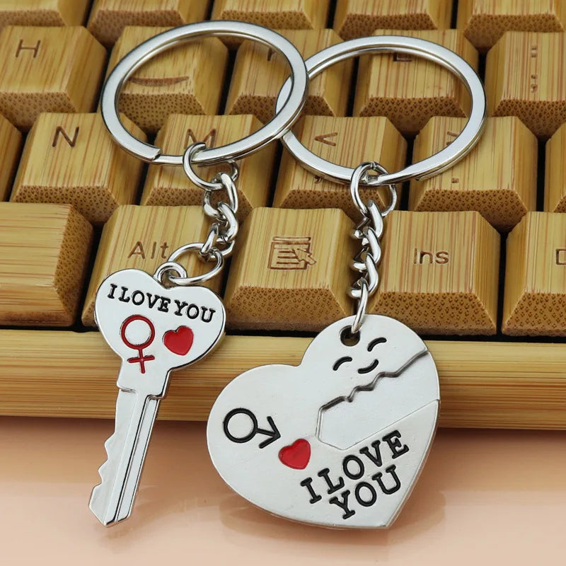 New Trendy Hot Sale one Pair Key Chain Alloy Arrow Bow Love Keyrings Key Chains Lovers Ring Couples keychain for Gift 17343