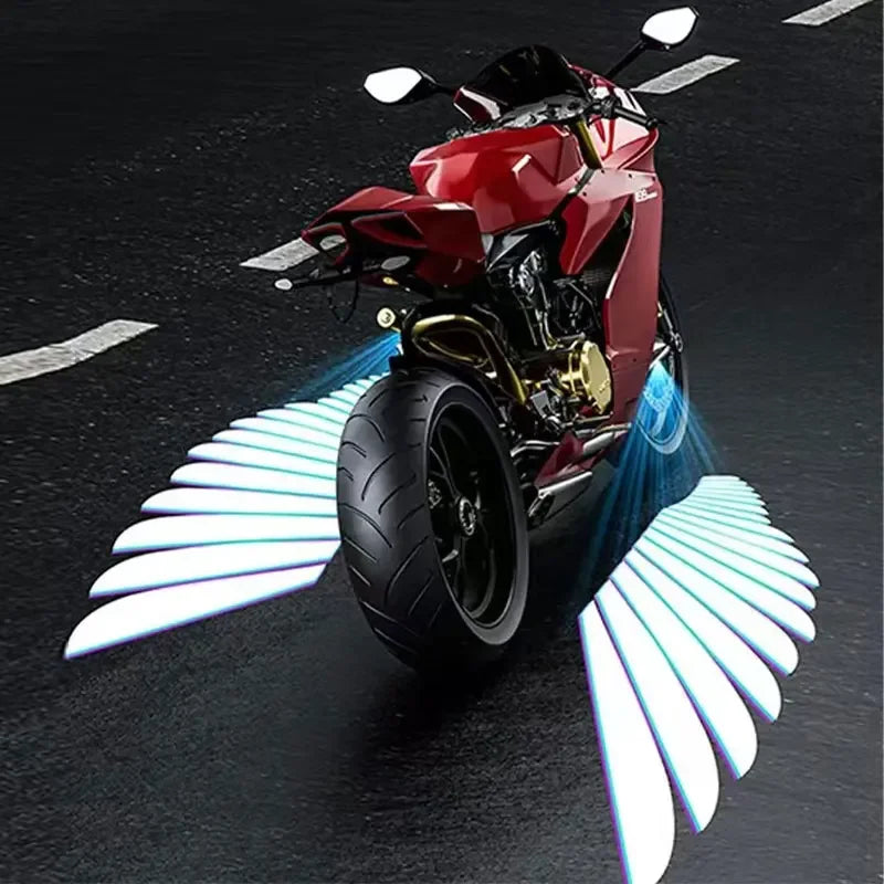 2PCS Angel Wings Motorcycle LED Welcome Light Motorcycle Modified Decorative Light Wing Laser Lights Projection Lights