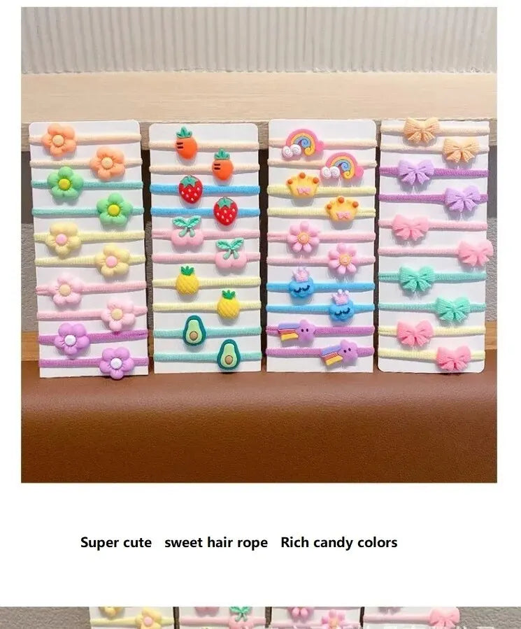 20-40 Pieces/Set Rubber Band for Children Cartoon Hair Band New Sweet Hair Rope Hair Accessories