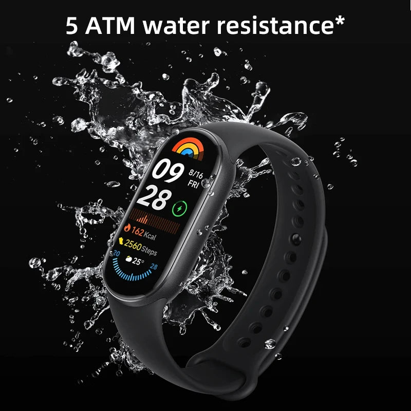 إصدار عالمي سريع الشحن من Xiaomi Smart Band 9 مقاس 1.62 بوصة AMOLED 150+ وضع رياضي عمر بطارية 21 يومًا * مراقبة النوم SpO2 * سوار