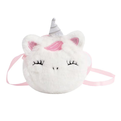 Kids Fashion Plush Shoulder Bag Cute Cartoon Unicorn Wallet Girls Handbag Baby Accessories