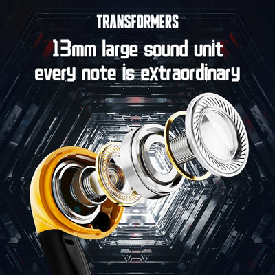 Transformers MG-C03 Bluetooth 5.3 TWS Wireless Earphones Gaming Music Dual Mode Headset HiFi Sound Low Latency Headphones