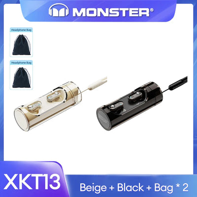 Original Monster V5.3 Wireless Bluetooth Headset XKT13 HIFI Sound Earphones Long Standby Earbuds Rotating Transparent Shell New