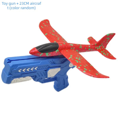 Outdoor Games Kids Glider Flight Flying Throw Foam Plane Shooting Gun, Catapult Plane Launcher Toy for Kids, Shooting Toy