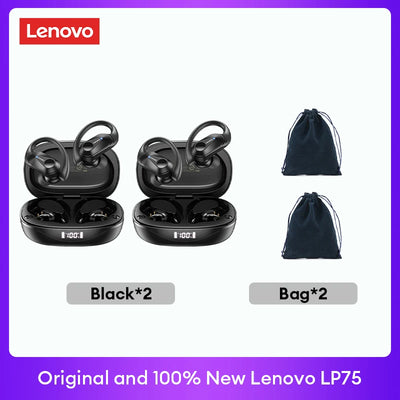 Original Lenovo LP75 2/3/5pcs TWS Bluetooth V5.3 Headphones Wireless LED Digital Display Earphones Low Latency Gaming Headset