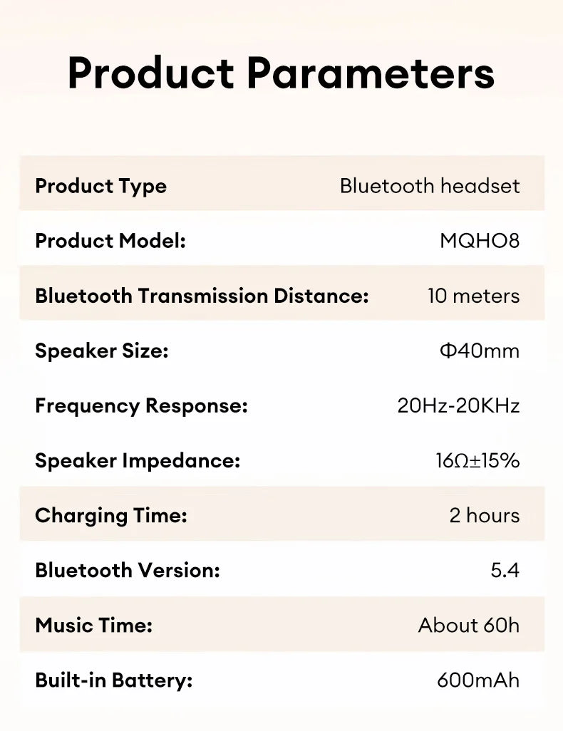 Monster MQH08 Wireless Bluetooth 5.4 Over-Ear Headphones 60H Long Battery Life Earbuds Noise Cancelling Gaming Headset With Mic