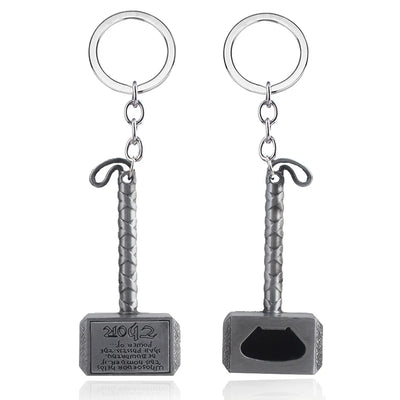 Thor Hammer Metal Keychain Movie Key Ring Cosplay Prop Key Holder For Fans Bag Ornament Car Pendant Gift