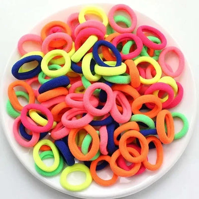 200PCS Women Girls Colorful Nylon Elastic Hair Bands Ponytail Hold Small Hair Tie Rubber Bands Scrunchie Hair Accessories