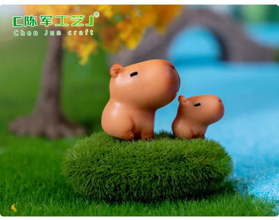 10pcs/Set Capybara Simulation Animals Model Mini Kapibare Action Figures Figurine Home Decoration Kids Gift