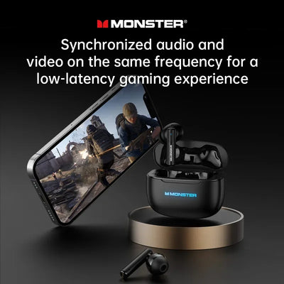 Monster Airmars XKT26 Wireless Bluetooth 5.4 Headphones TWS Hifi Stereo Earphones Gaming Headset Noise Reduction Sports Earbuds