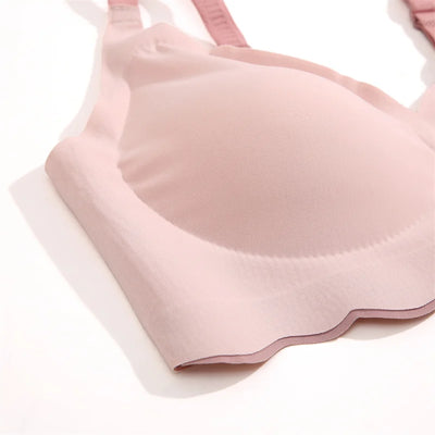 Sexy Push Up Bras For Women Love Heart Pattern Brassiere Deep V Neck Cute Underwear Female Seamless Wireless Soft Lingerie