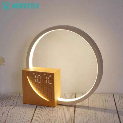 LED Night Light With Alarm Clock White Noise Natural Sound Timing Sleeping Light 3 Level Dimmable Touch Table Lamp For Bedroom