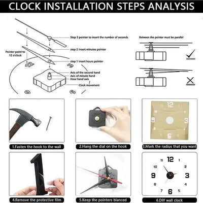 ساعة حائط إبداعية بدون إطار DIY لتزيين الحائط ساعة صامتة للمنزل غرفة المعيشة المكتب ديكور الحائط فن غرفة النوم ديكور حديث