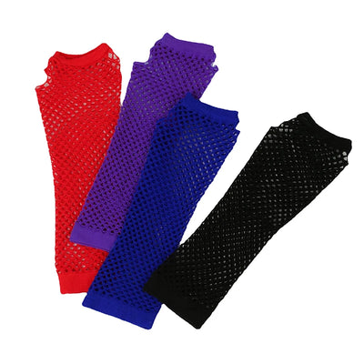 1Pair Womens Long Fishnet Net Gloves Fingerless Mesh Gloves Punk Rock Fancy Night Club Party Arm Warmer Gloves Sexy Gloves